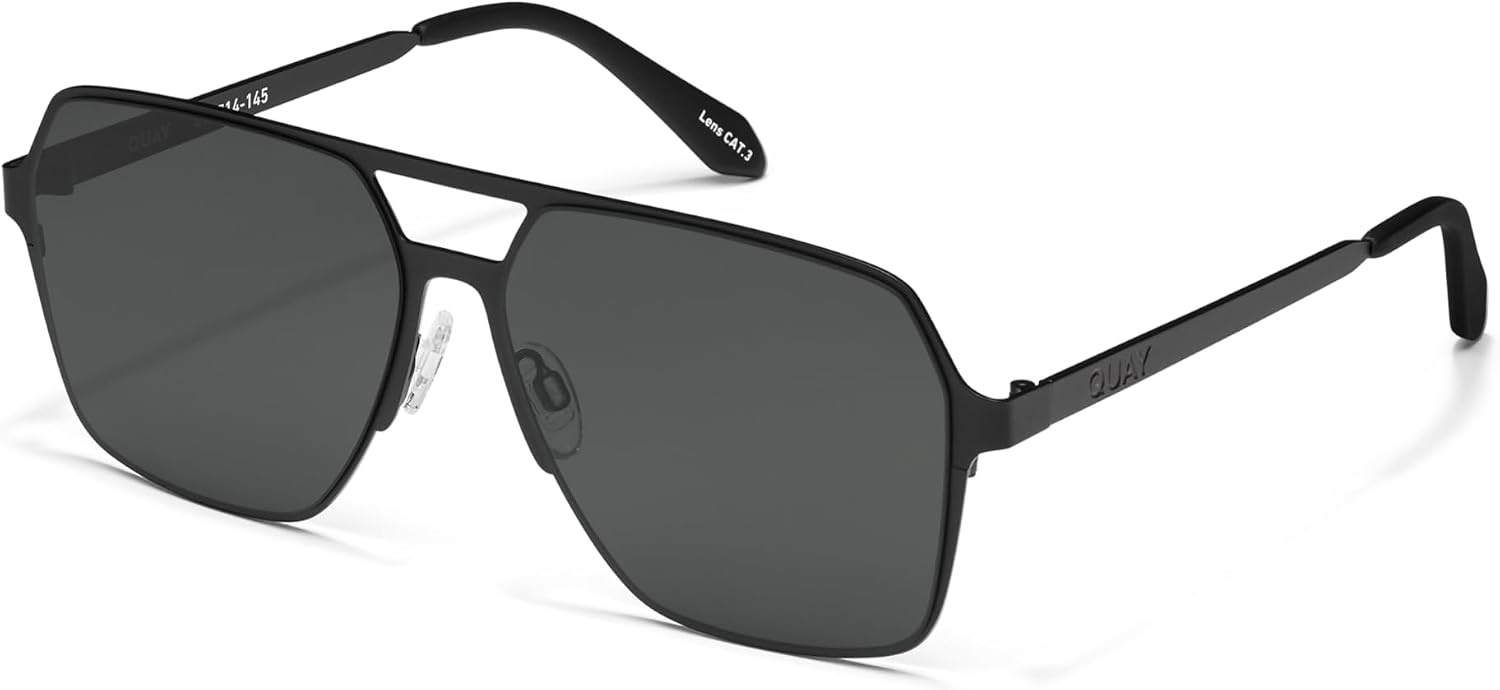 image:imageQUAY Backstage Pass Square Aviator Sunglasses Oversized Sunglasses for MenBlackSmoke