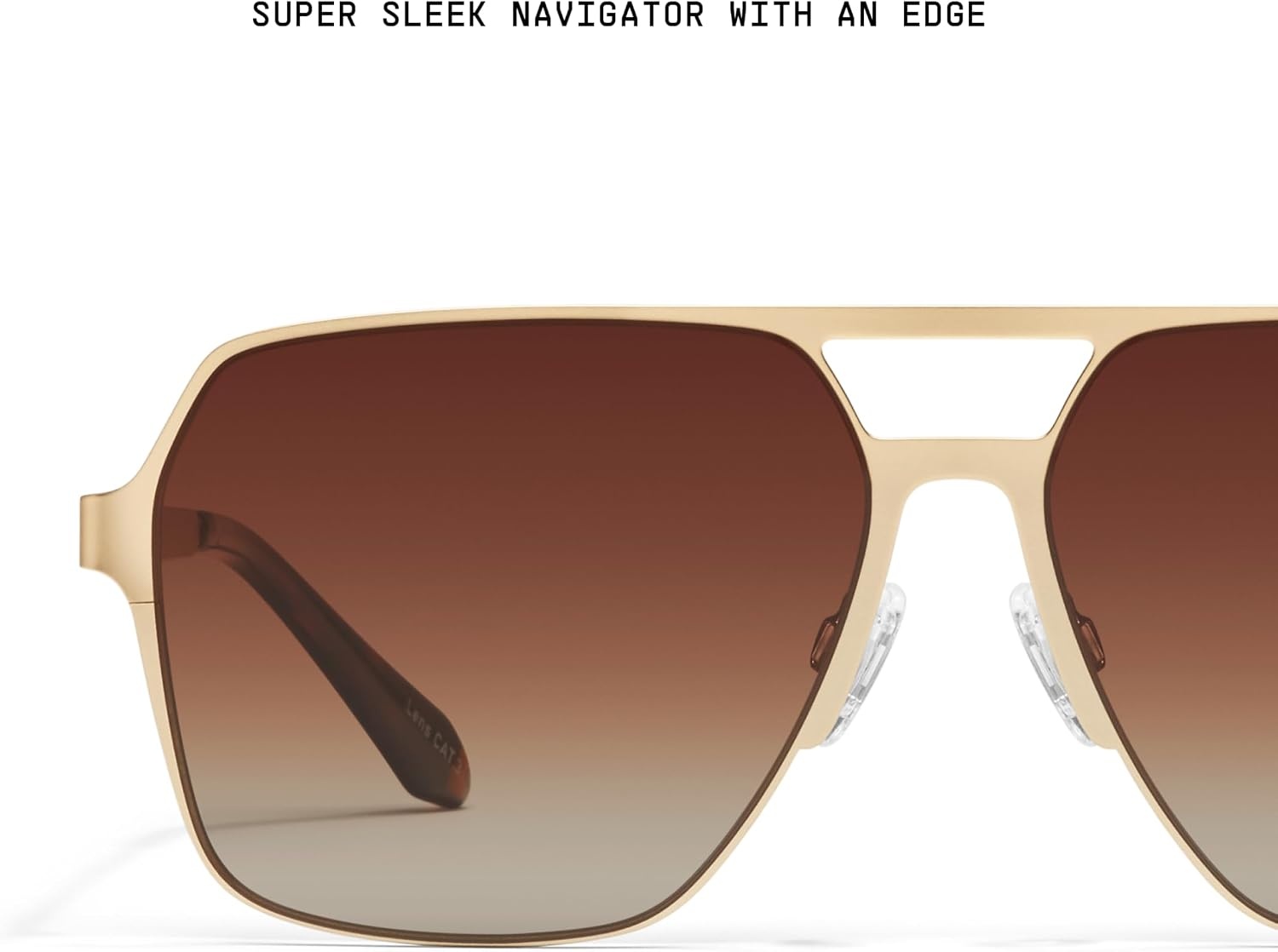 image:imageQUAY Backstage Pass Square Aviator Sunglasses Oversized Sunglasses for MenGoldBrown Polarized