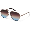 image:imageQUAY  Sunglasses for Men amp Women Round Lenses with UV Protection High Key Extra Large ChocolateBrown Blue
