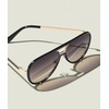 image:imageQUAY  Womens Aviator Sunglasses Oversized Shades with UV Protected Lenses High ProfileBlack GoldSmoke Taupe Polarized