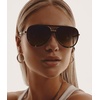 image:imageQUAY  Womens Aviator Sunglasses Oversized Shades with UV Protected Lenses High ProfileBlack GoldSmoke Taupe Polarized