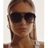image:imageQUAY  Womens Aviator Sunglasses Oversized Shades with UV Protected Lenses High ProfileBlack GoldSmoke Taupe Polarized