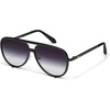 image:imageQUAY  Womens Aviator Sunglasses Oversized Shades with UV Protected Lenses High ProfileMatte BlackBlack Fade