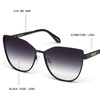 image:imageQUAY  Womens Sunglasses Oversized Cat Eye Shades UV Protected LensesBlackBlack Fade