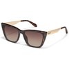 image:imageQUAY  Womens Sunglasses Oversized Cat Eye Shades UV Protected LensesNeutral TortBrown