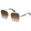 image:imageQUAY  Womens Sunglasses Square Lenses with UV Protection Oversized Sunglasses Ever AfterGoldBrown