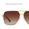 image:imageQUAY Backstage Pass Square Aviator Sunglasses Oversized Sunglasses for MenGoldBrown Polarized