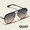 image:imageQUAY High Key Extra Large Polarized Unisex Aviator Sunglasses UV Protection Oversized Accessories for On The Go LifestyleBlack SmokeCoral