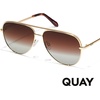 image:imageQUAY High Key Extra Large Polarized Unisex Aviator Sunglasses UV Protection Oversized Accessories for On The Go LifestyleGoldBrown Fade Polarized