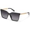 image:imageQUAY Level Up Remixed Polarized Sunglasses Oversized Womens Square Sunglasses with Smoke UV Protected LensesMatte BlackSmoke Polarized