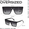 image:imageQUAY Nightfall Oversized Shield Sunglasses for Women amp Men  Extra Large Polarized UV Protection Shades for Everyday WearBlackSmoke Polarized
