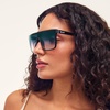 image:imageQUAY Oversized Nightfall Medium NonPolarized Shield Sunglasses for Men amp Women Unisex Shades with UVProtected LensesBlackDusk Poppy