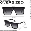 image:imageQUAY Oversized Nightfall Medium NonPolarized Shield Sunglasses for Men amp Women Unisex Shades with UVProtected LensesBlackSmoke Polarized