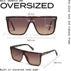 image:imageQUAY Oversized Nightfall Medium NonPolarized Shield Sunglasses for Men amp Women Unisex Shades with UVProtected LensesTortoiseBrown Polarized