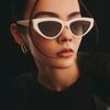 image:imageQUAY Women Cat Eye Cat Eye SunglassesBlack Polarized