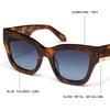image:imageQUAY Womens By The Way Oversized Square SunglassesBrown TortNavy to Blue Gradient