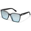 image:imageQuay  Womens Sunglasses Polarized Square Lenses with UV Protection Vibe CheckBlackSilver Turquoise Flash
