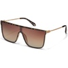 image:imageQUAY Nightfall Remixed Oversized Shield Sunglasses for Men amp Women Square Glasses with UVProtected Lenses for Daily UseDark TortChocolate Paprika