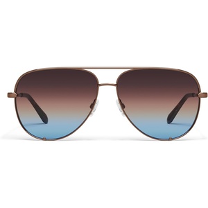 image:imageQUAY  Sunglasses for Men amp Women Round Lenses with UV Protection High Key Extra Large ChocolateBrown Blue