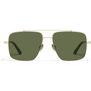 image:imageQUAY  Sunglasses for Men amp Women Round Lenses with UV ProtectionGoldGreen Polarized