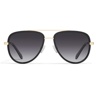 image:imageQUAY All In Aviator Sunglasses for Men and Women Oversized metal frame with UV Protection Unisex Trendy SunglassesShiny Black GoldSmoke Fade