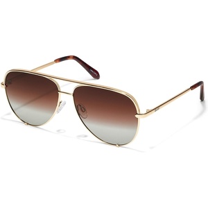 image:imageQUAY High Key Extra Large Polarized Unisex Aviator Sunglasses UV Protection Oversized Accessories for On The Go LifestyleGoldBrown Fade Polarized