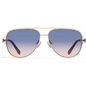 image:imageQUAY High Key Twist Non Polarized Unisex Aviator Sunglasses UV Protection Fashion Accessories for On The Go LifestyleGoldBlue Rose