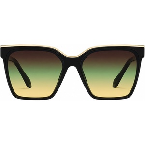 image:imageQUAY Level Up Sunglasses Oversized Womens Square Sunglasses with UV Protected Lenses Statement Designer ShadesBlackPistachioglow