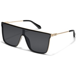 image:imageQUAY Nightfall Remixed Oversized Shield Sunglasses for Men amp Women Square Glasses with UVProtected Lenses for Daily UseBlackBlack Polarized