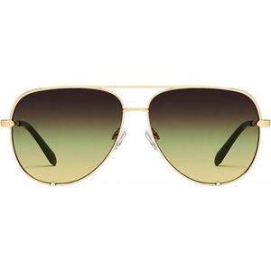 image:imageQUAY womens High Key Extra Large Aviator SunglassesGoldPistachioglow