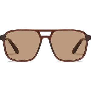 image:imageQUAY womens On the Fly Aviator SunglassesDark BrownTan